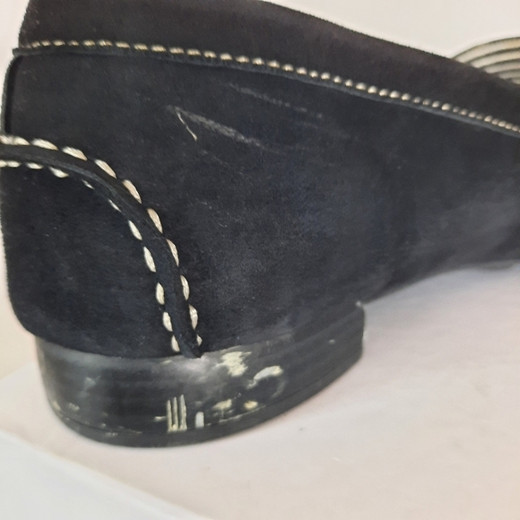 Anne Klein I FLEX Loafers Leather Black Gold Accent Logo Quiet Luxury Size 10.5 - Picture 11 of 16